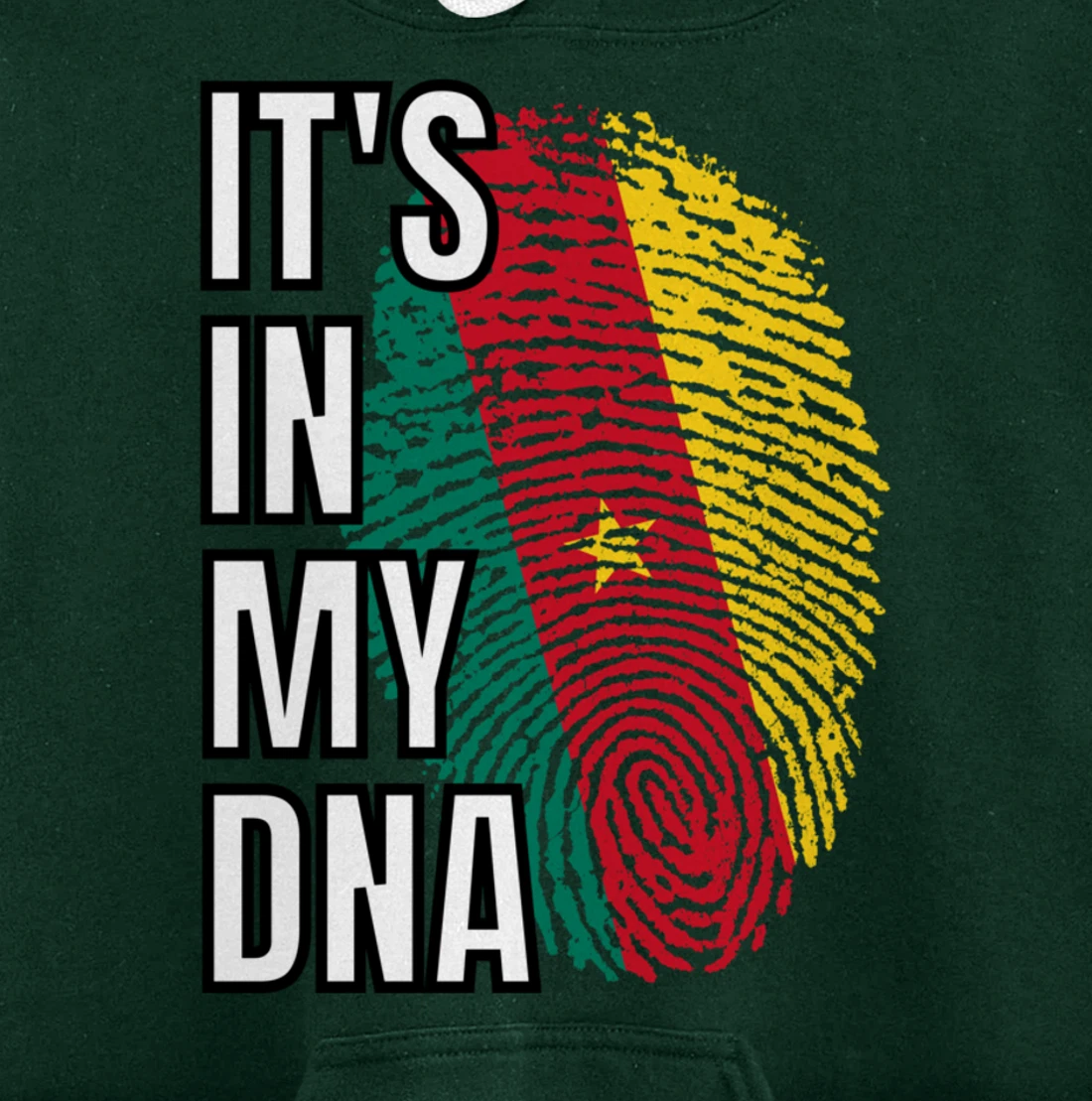 Its In My DNA Cameroonian Flag Cameroon Fingerprint Pullover Hoodie