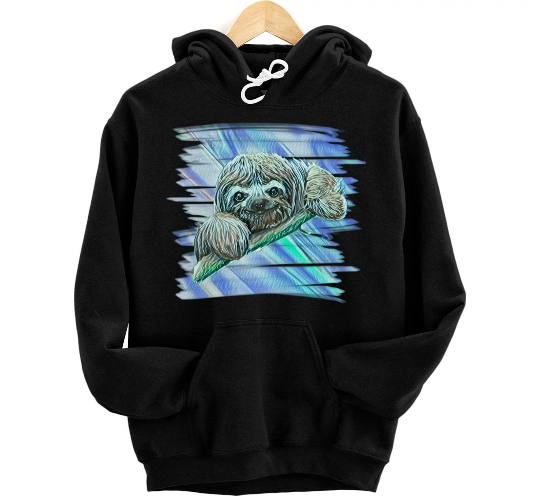 Sloth Motif hanging trending Animals colorful cute Sloths Pullover Hoodie