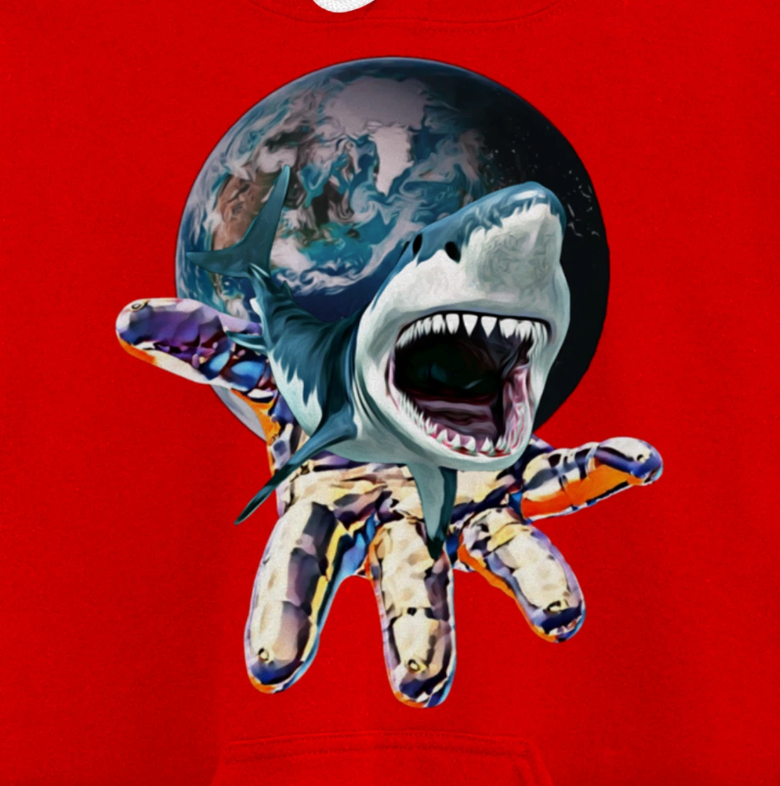 Great White Shark colorful Sharks Predator Shark Pullover Hoodie