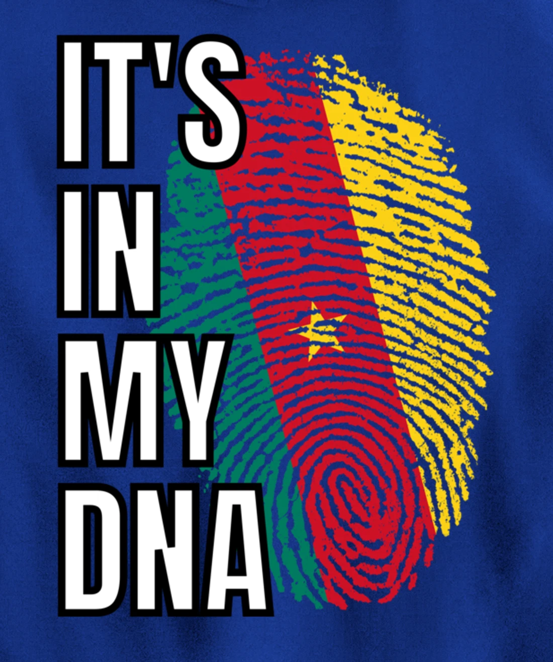 Its In My DNA Cameroonian Flag Cameroon Fingerprint Pullover Hoodie