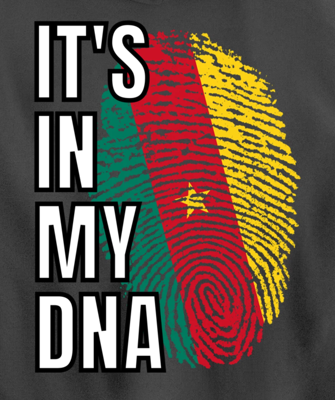 Its In My DNA Cameroonian Flag Cameroon Fingerprint Pullover Hoodie