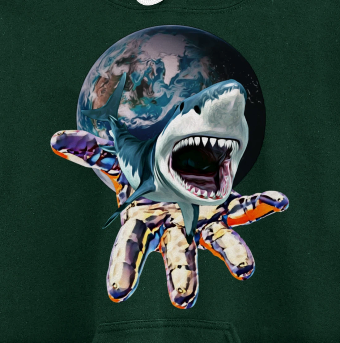 Great White Shark colorful Sharks Predator Shark Pullover Hoodie