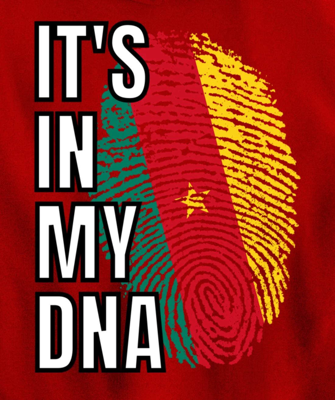 Its In My DNA Cameroonian Flag Cameroon Fingerprint Pullover Hoodie