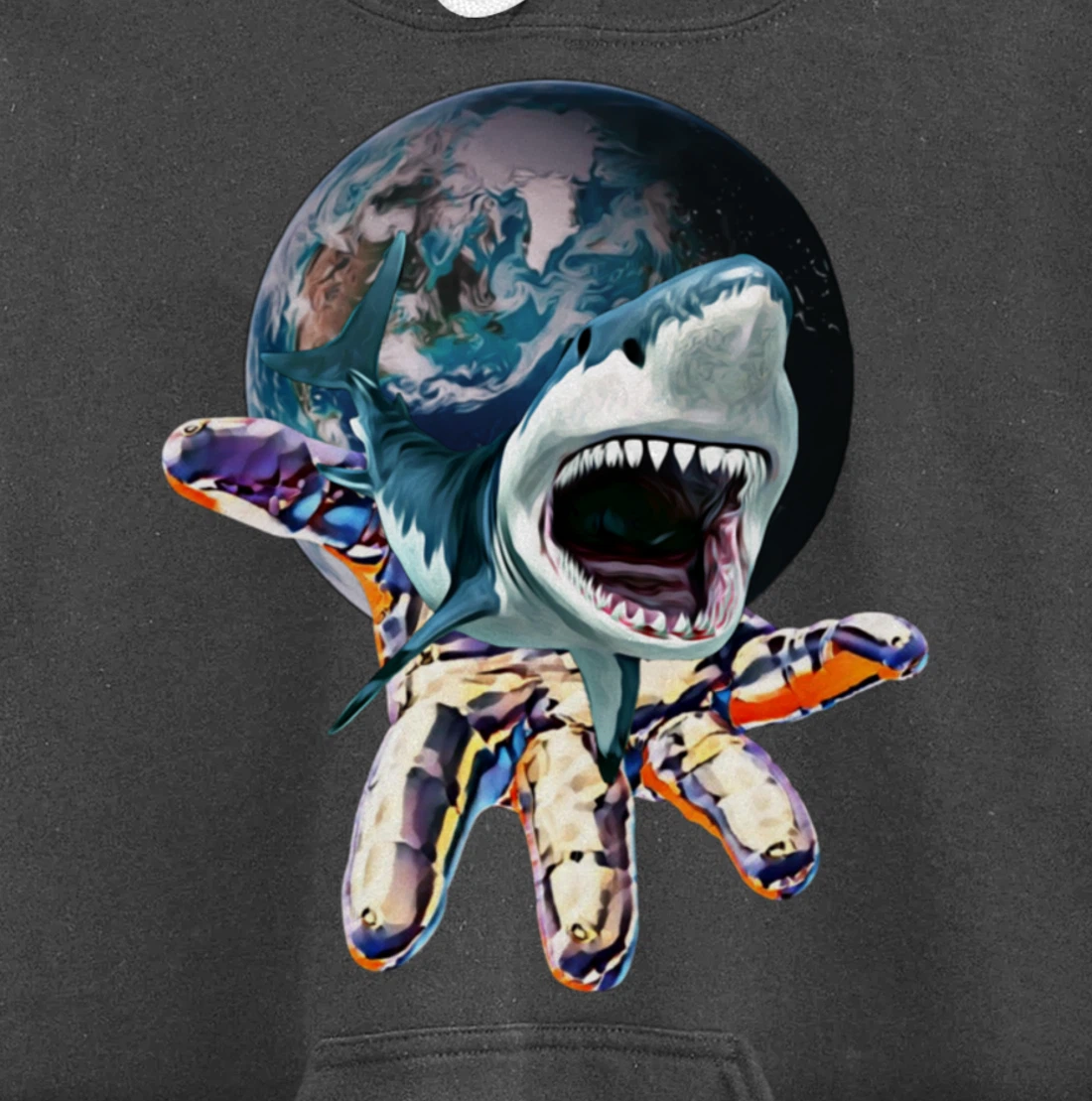 Great White Shark colorful Sharks Predator Shark Pullover Hoodie