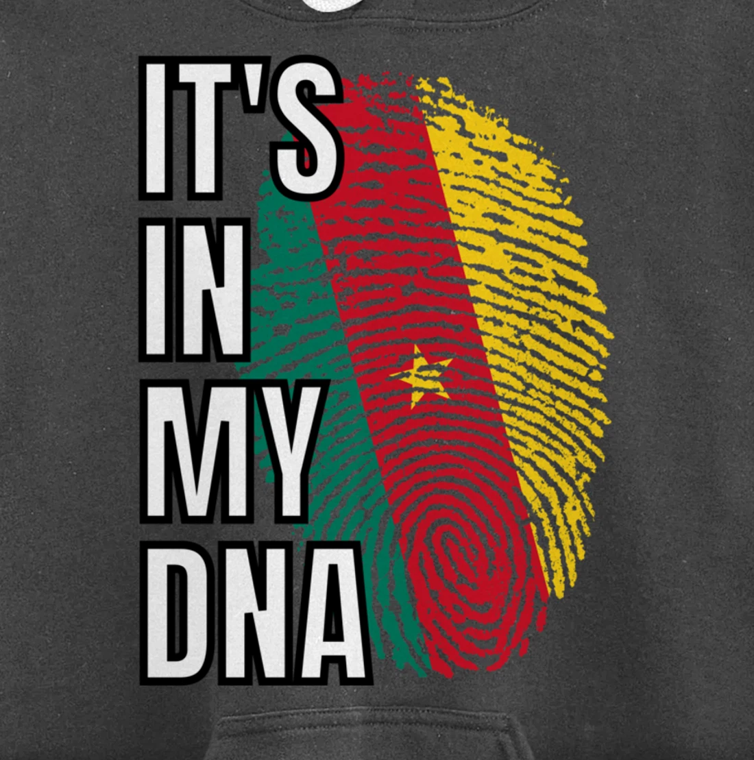 Its In My DNA Cameroonian Flag Cameroon Fingerprint Pullover Hoodie