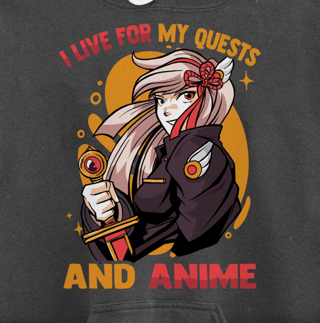 I Live For My Quests And Anime - Cute Kawaii Girl - Otaku Pullover Hoodie