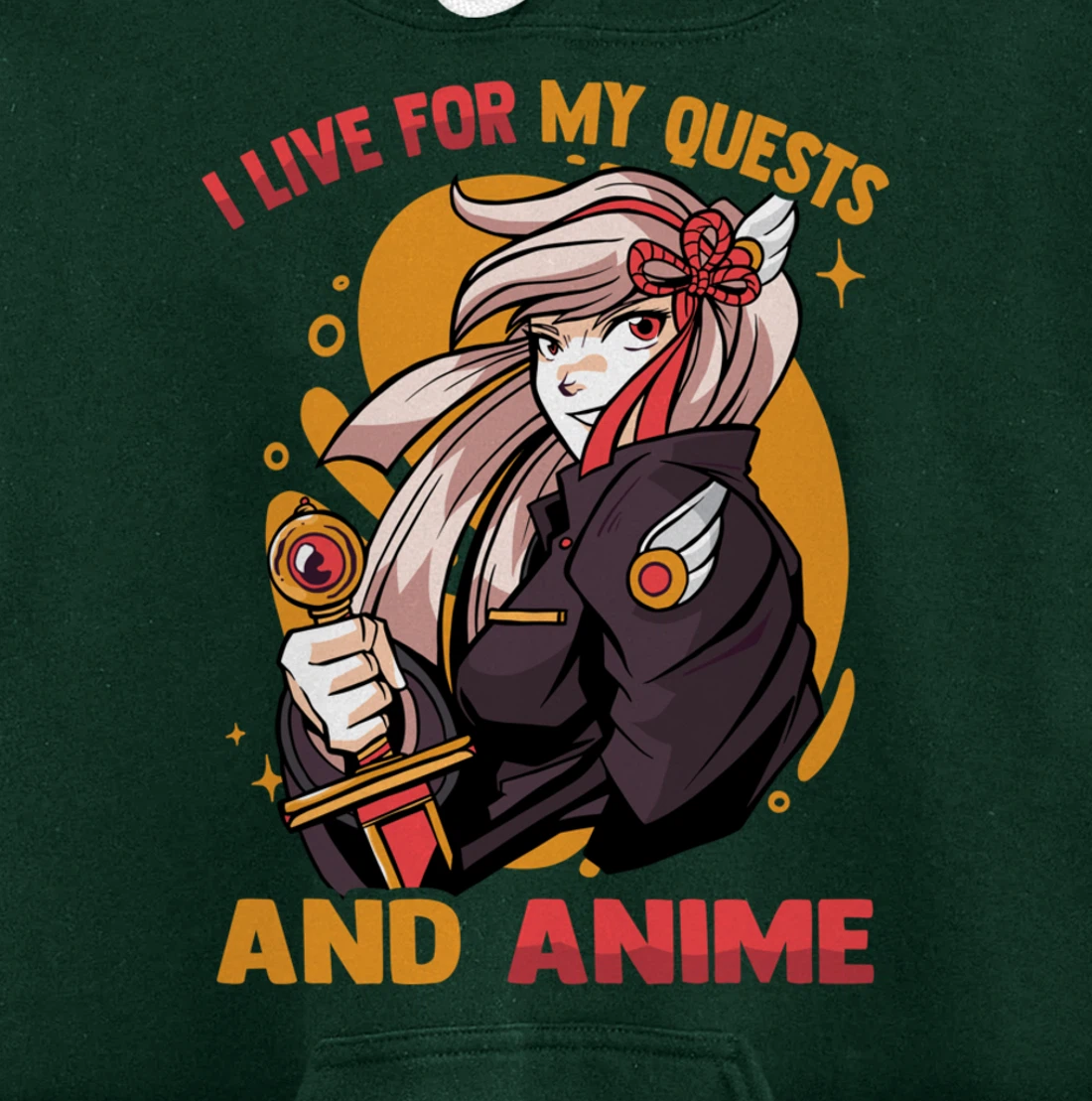 I Live For My Quests And Anime - Cute Kawaii Girl - Otaku Pullover Hoodie