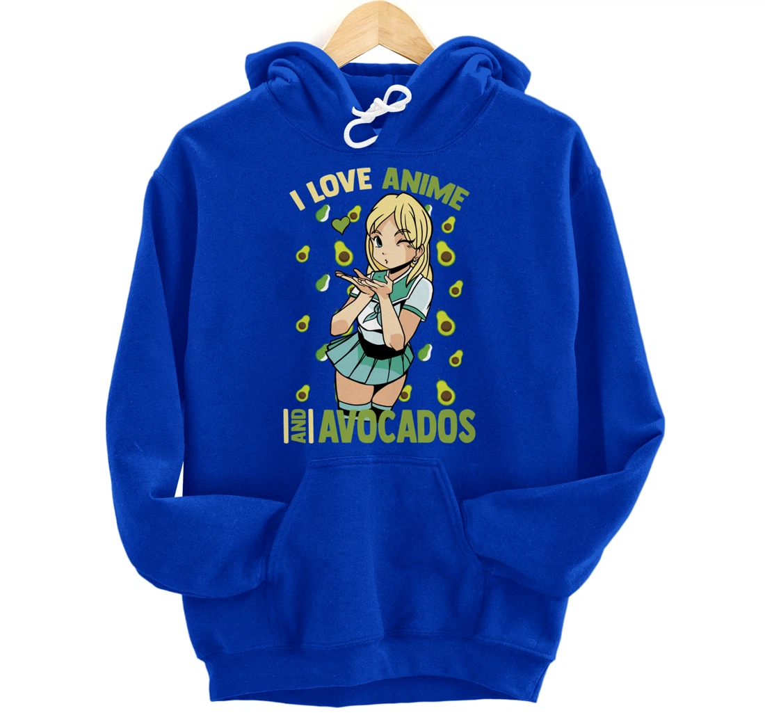I Love Anime And Avocados - Cute Kawaii - Otaku Girl Pullover Hoodie