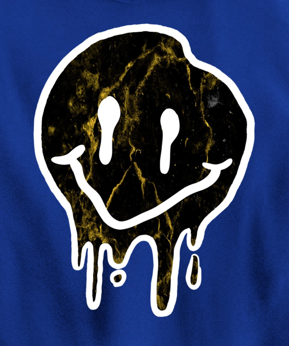 Cool Black & Gold Dripping Smiley Face Pullover Hoodie
