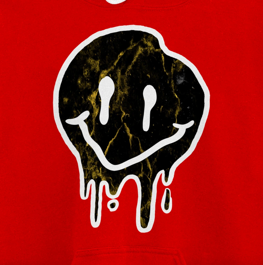 Cool Black & Gold Dripping Smiley Face Pullover Hoodie