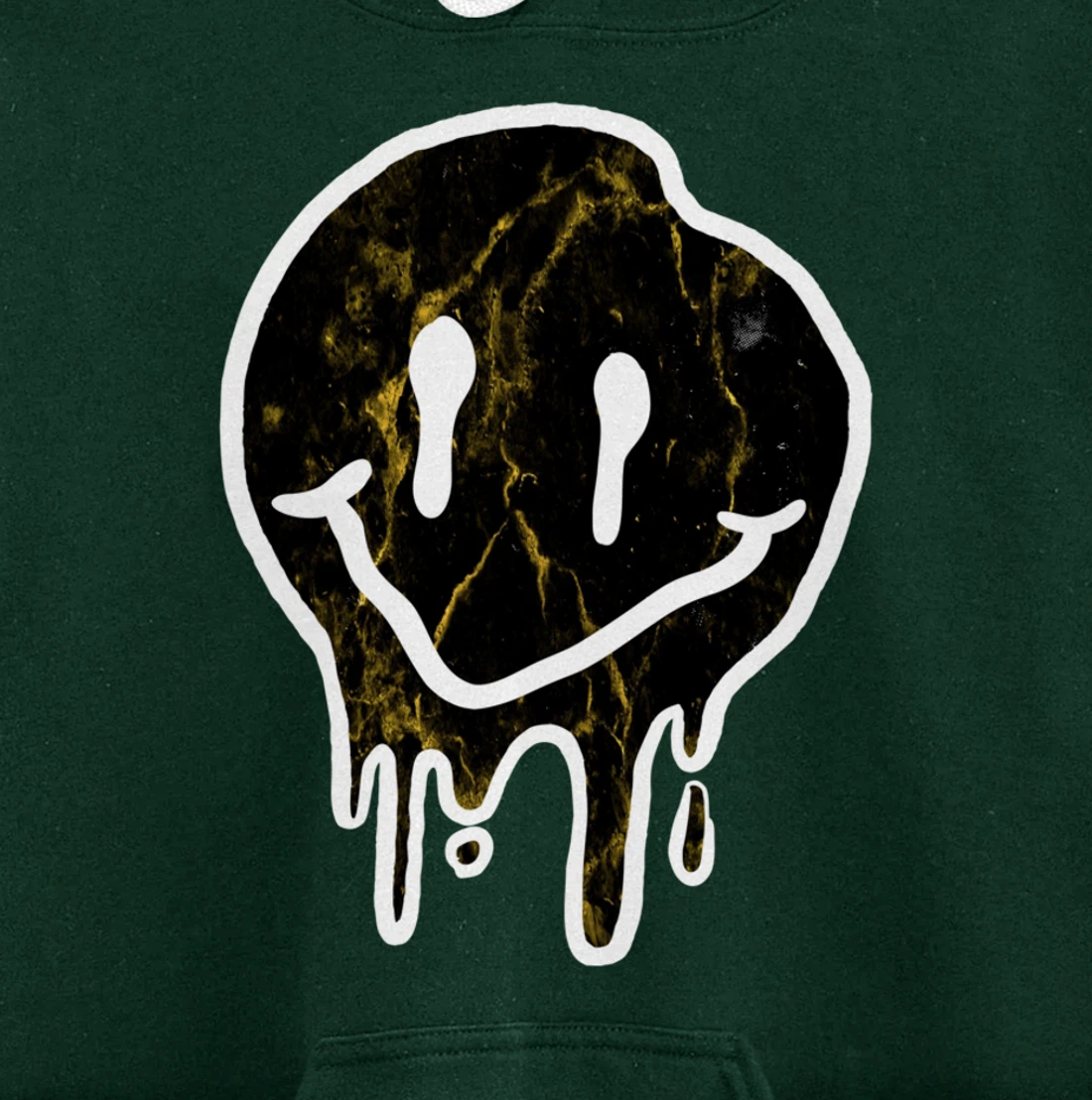 Cool Black & Gold Dripping Smiley Face Pullover Hoodie
