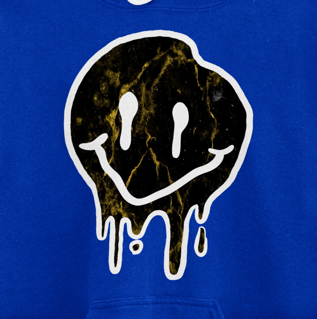 Cool Black & Gold Dripping Smiley Face Pullover Hoodie