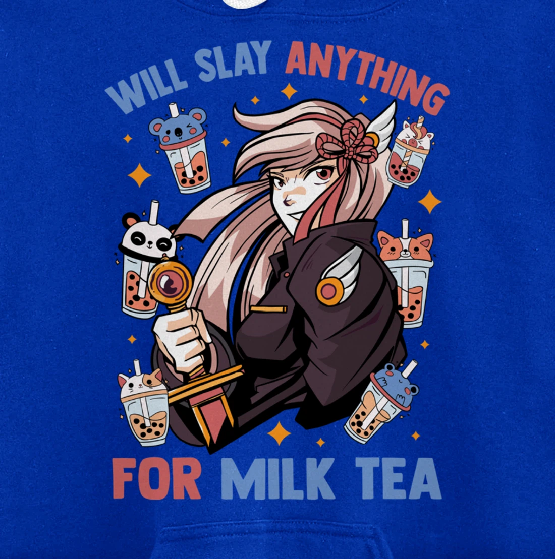 Will Slay Anything For Milk Tea - Kawaii Anime Girl - Otaku Pullover Hoodie