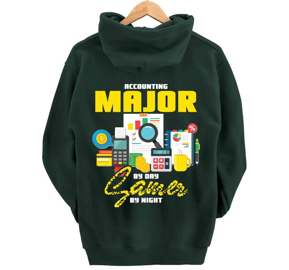 Accountant Hoodie Accounting Major By Day Gamer By Night Pullover Hoodie