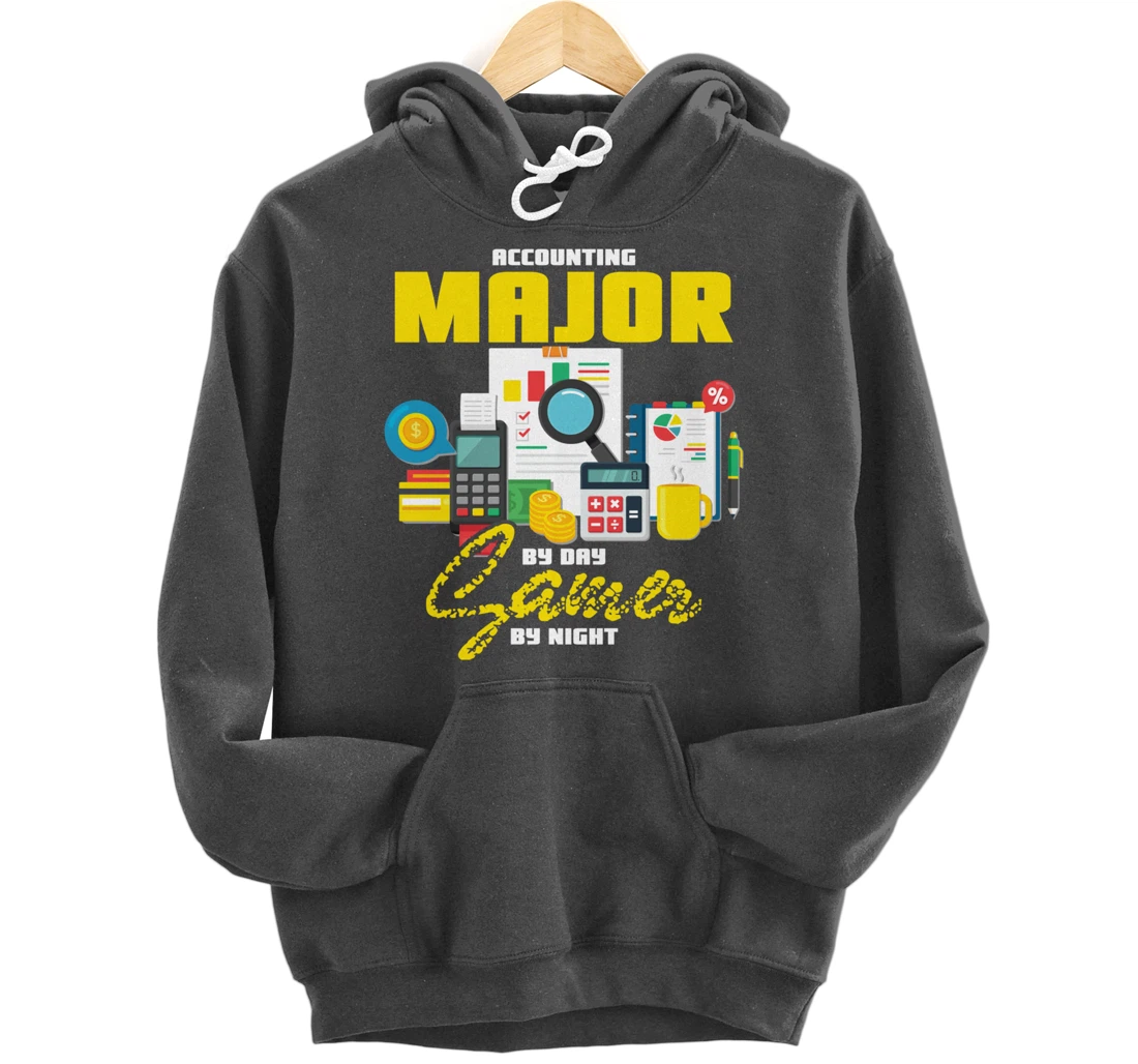 Accountant Hoodie Accounting Major By Day Gamer By Night Pullover Hoodie