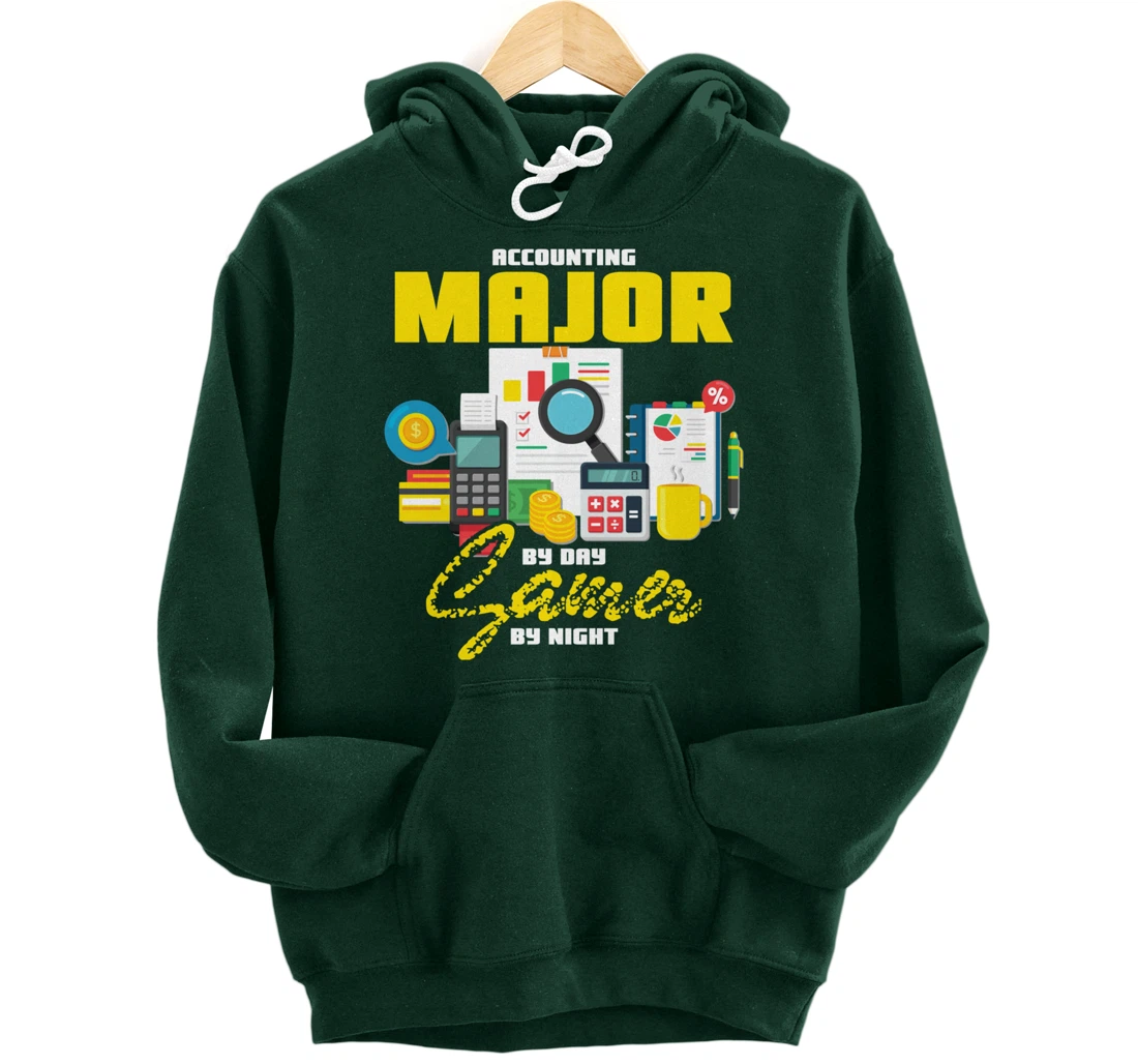 Accountant Hoodie Accounting Major By Day Gamer By Night Pullover Hoodie
