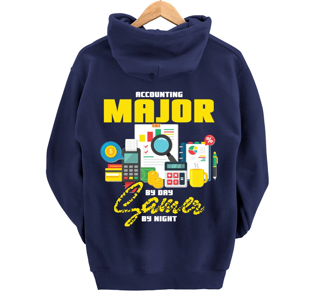 Accountant Hoodie Accounting Major By Day Gamer By Night Pullover Hoodie