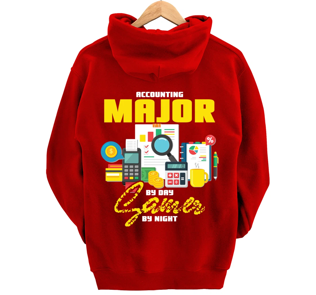 Accountant Hoodie Accounting Major By Day Gamer By Night Pullover Hoodie