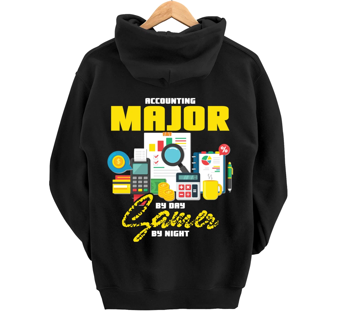 Accountant Hoodie Accounting Major By Day Gamer By Night Pullover Hoodie