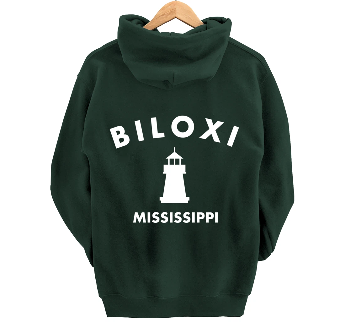 Biloxi Mississippi Gulf of Mexico Lighthouse Pullover Hoodie