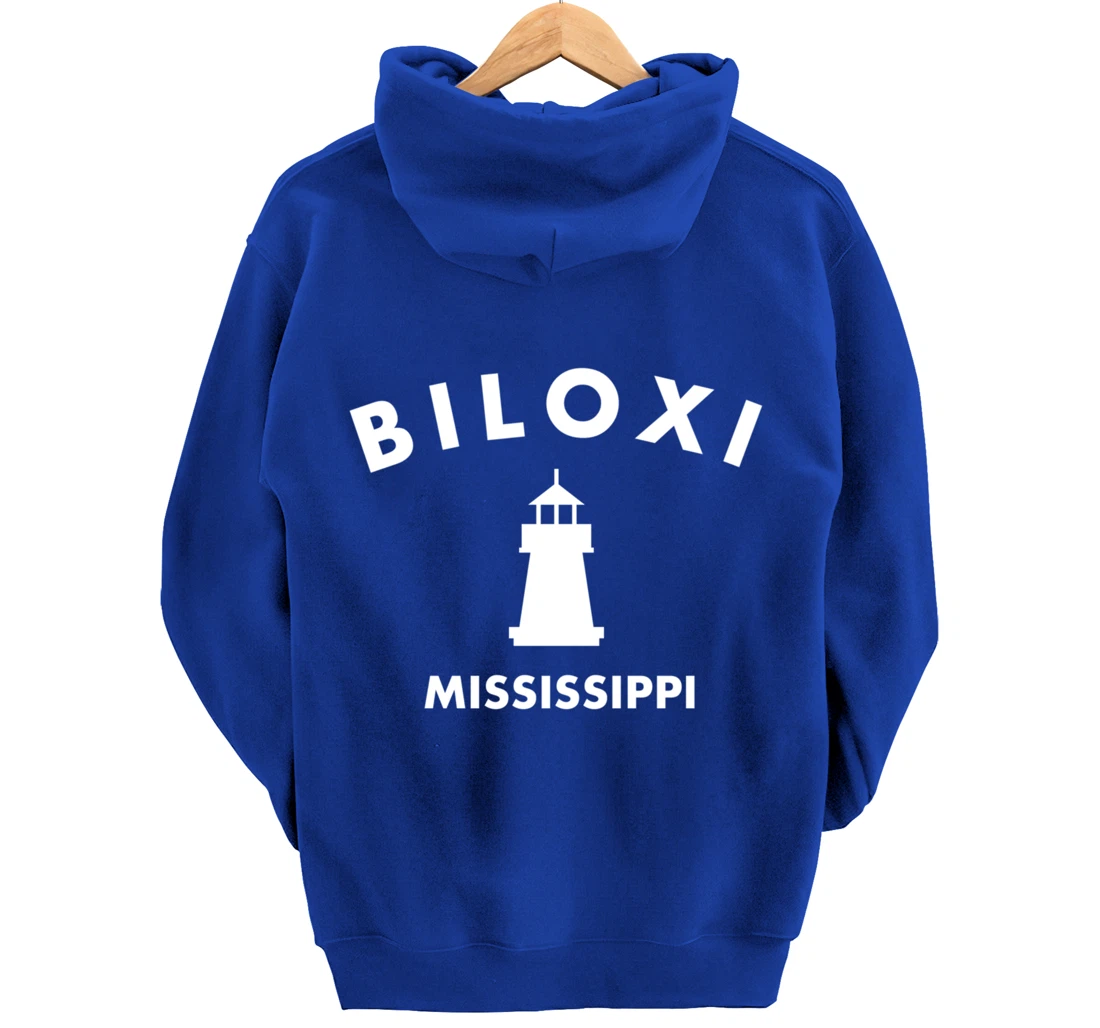 Biloxi Mississippi Gulf of Mexico Lighthouse Pullover Hoodie