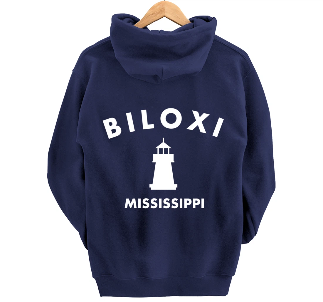 Biloxi Mississippi Gulf of Mexico Lighthouse Pullover Hoodie