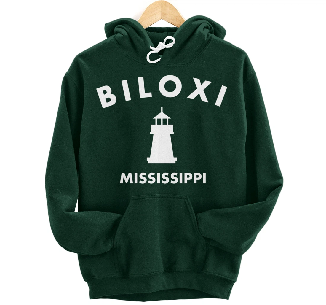 Biloxi Mississippi Gulf of Mexico Lighthouse Pullover Hoodie