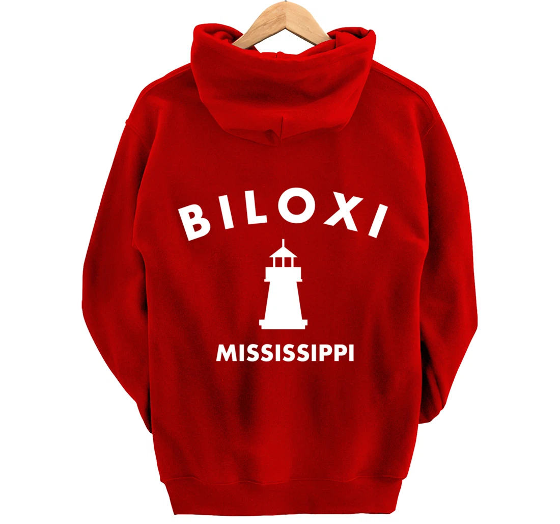 Biloxi Mississippi Gulf of Mexico Lighthouse Pullover Hoodie