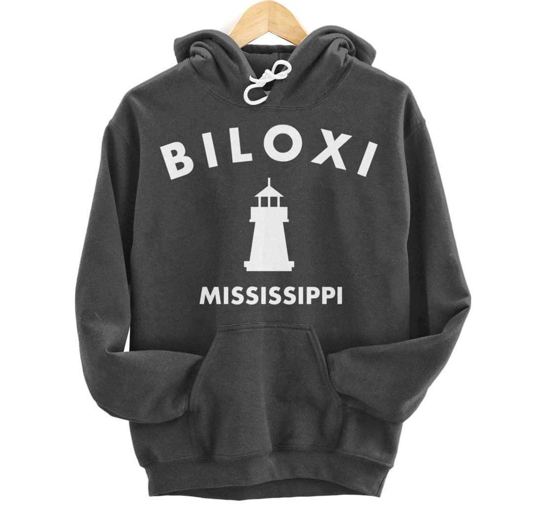 Biloxi Mississippi Gulf of Mexico Lighthouse Pullover Hoodie