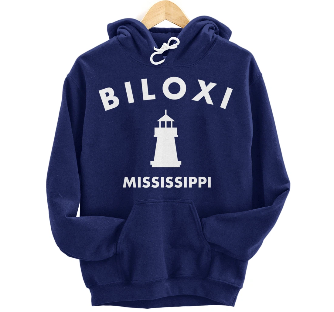 Biloxi Mississippi Gulf of Mexico Lighthouse Pullover Hoodie