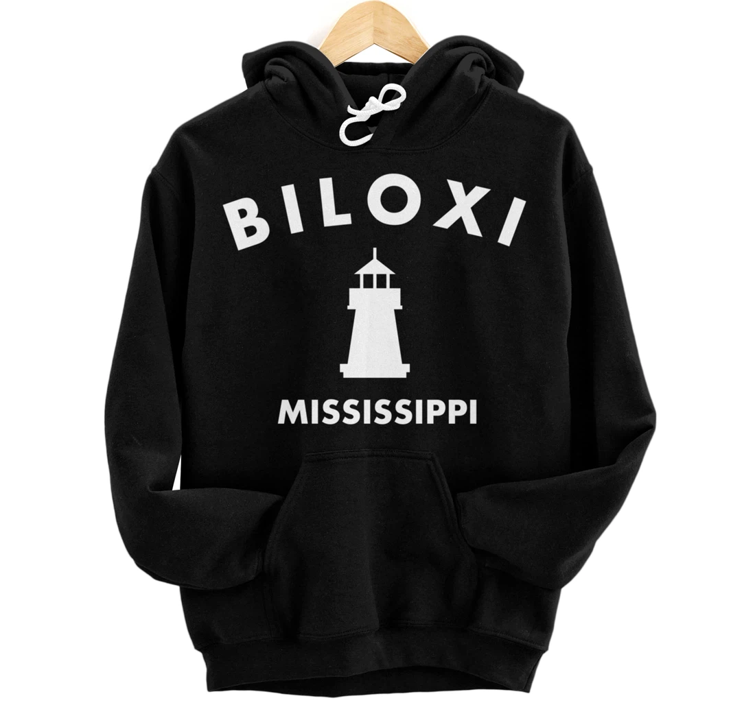 Biloxi Mississippi Gulf of Mexico Lighthouse Pullover Hoodie