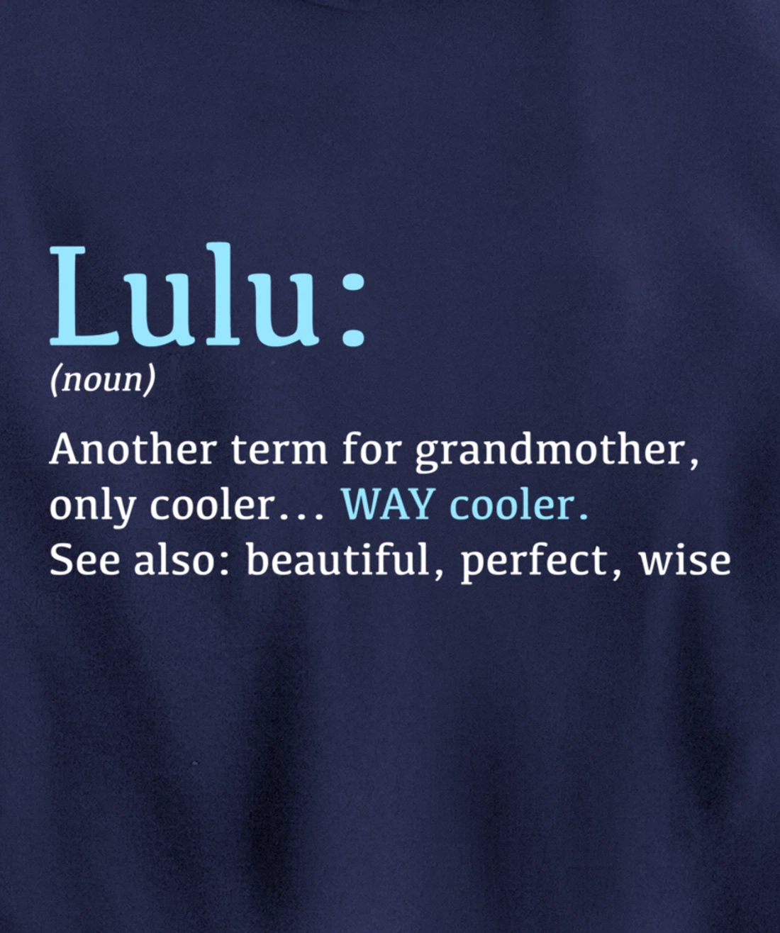 Lulu: Funny Definition Noun - Another Term Pullover Hoodie
