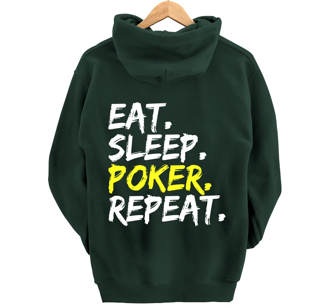 "Eat Sleep Poker Repeat" slogan design poker round outfit Pullover Hoodie