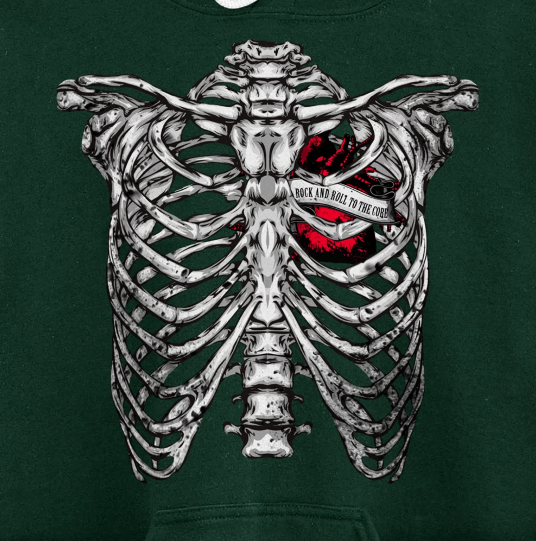 Rock and Roll to the core Saying Rocker Motif Pullover Hoodie