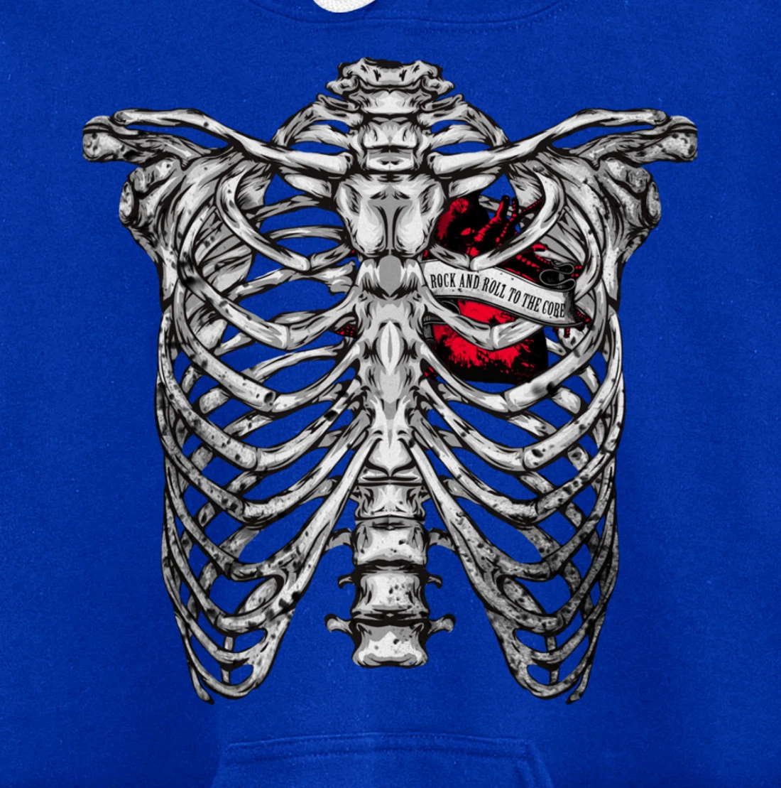 Rock and Roll to the core Saying Rocker Motif Pullover Hoodie