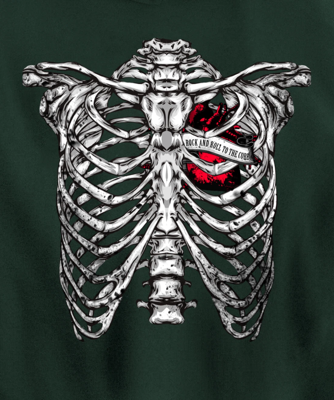 Rock and Roll to the core Saying Rocker Motif Pullover Hoodie