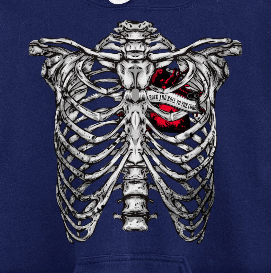 Rock and Roll to the core Saying Rocker Motif Pullover Hoodie