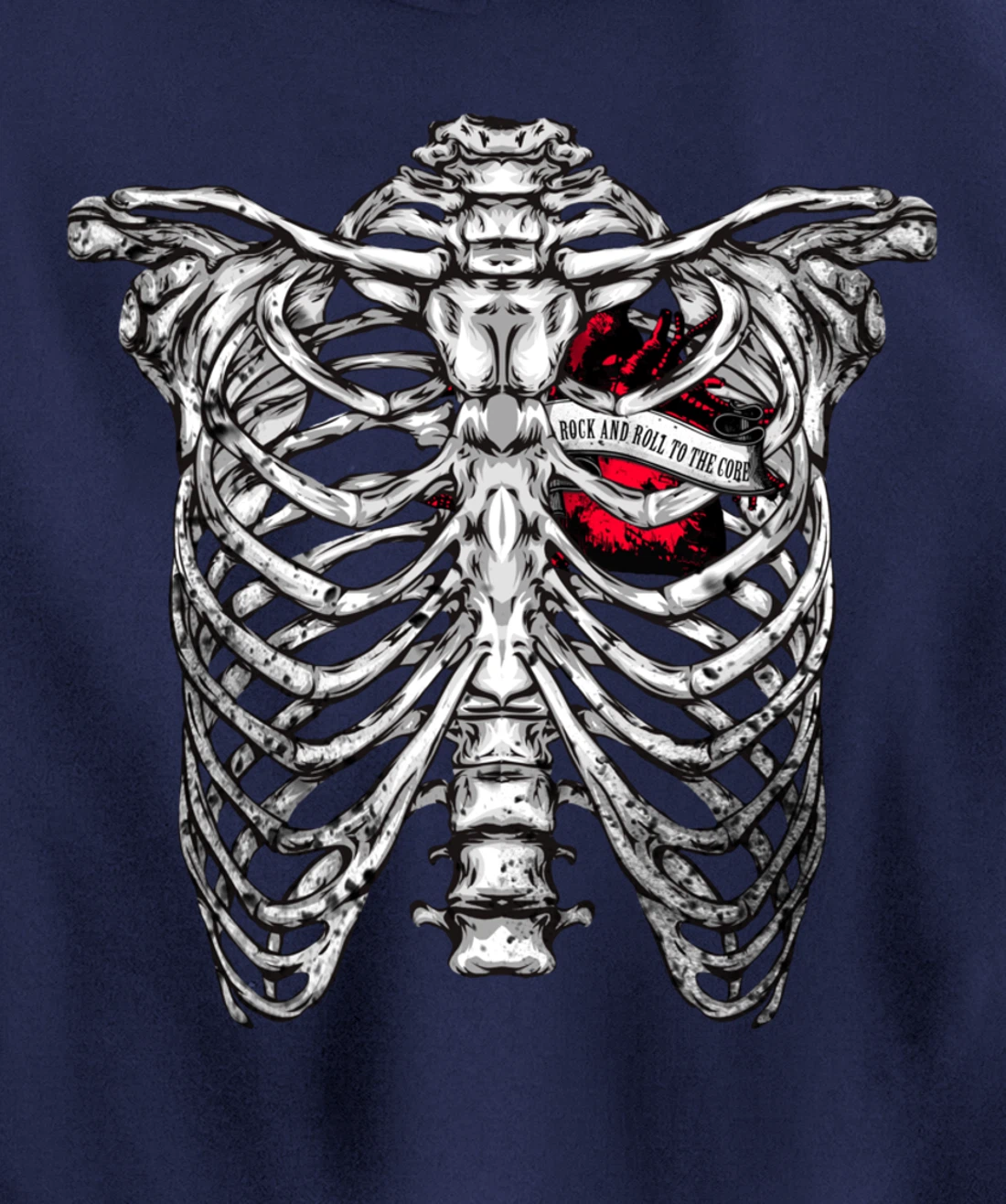 Rock and Roll to the core Saying Rocker Motif Pullover Hoodie