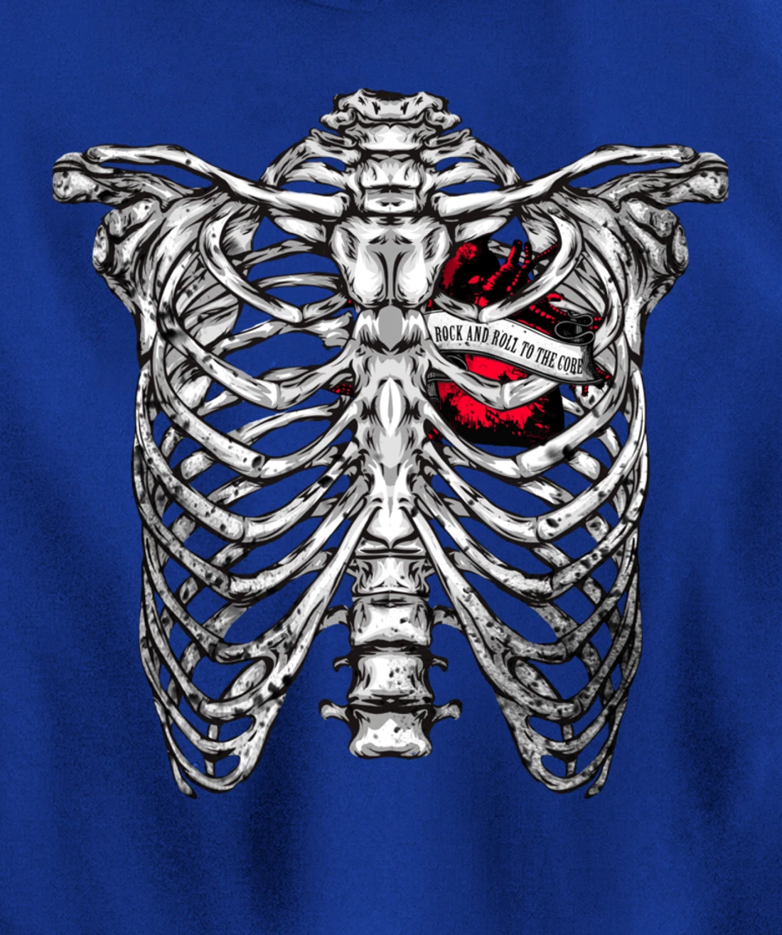 Rock and Roll to the core Saying Rocker Motif Pullover Hoodie