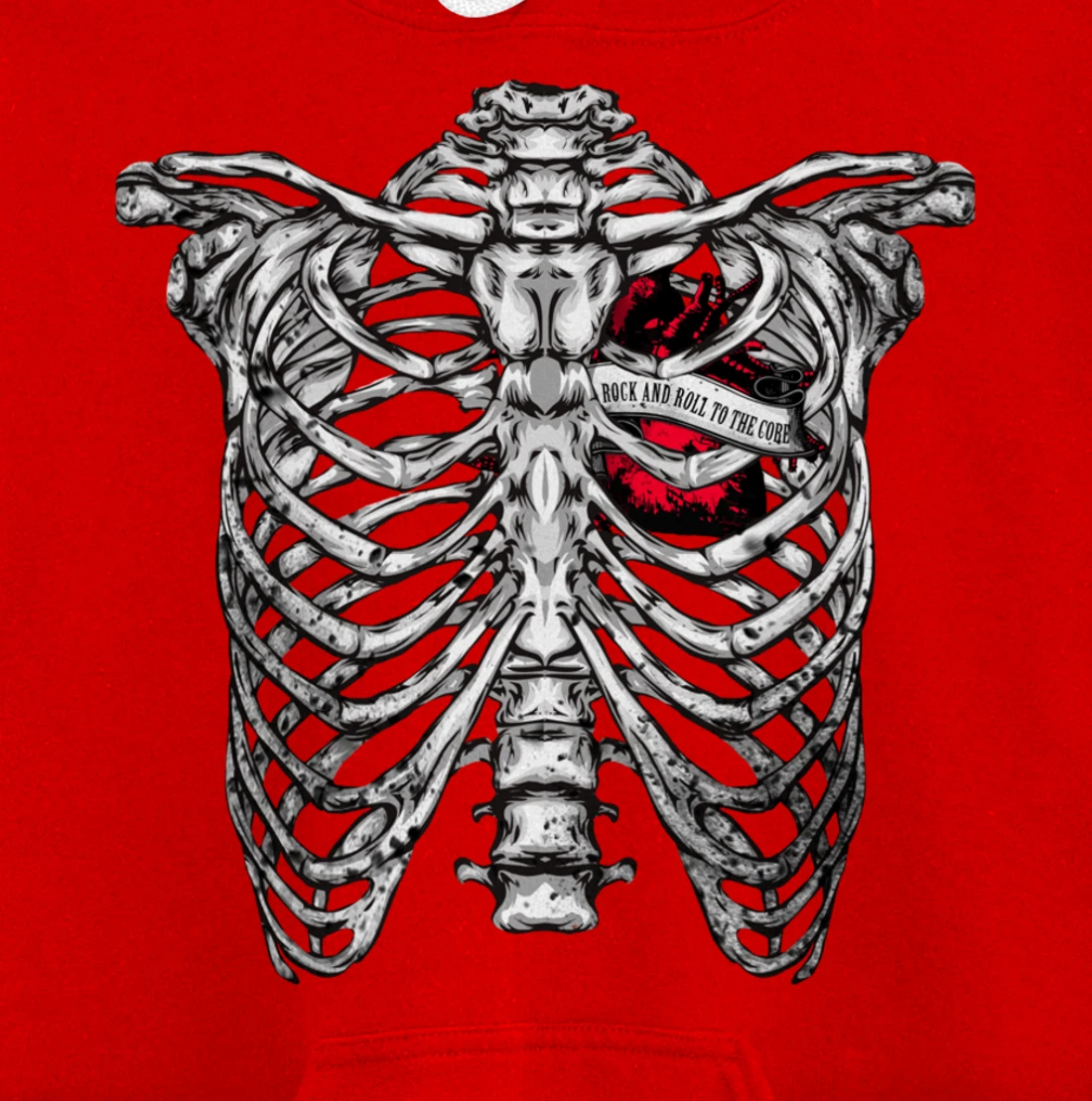 Rock and Roll to the core Saying Rocker Motif Pullover Hoodie