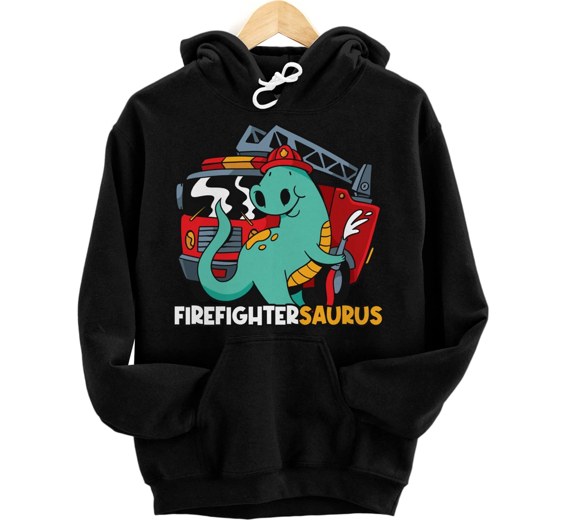 Firefightersaurus Dinosaur Firefighter Pullover Hoodie