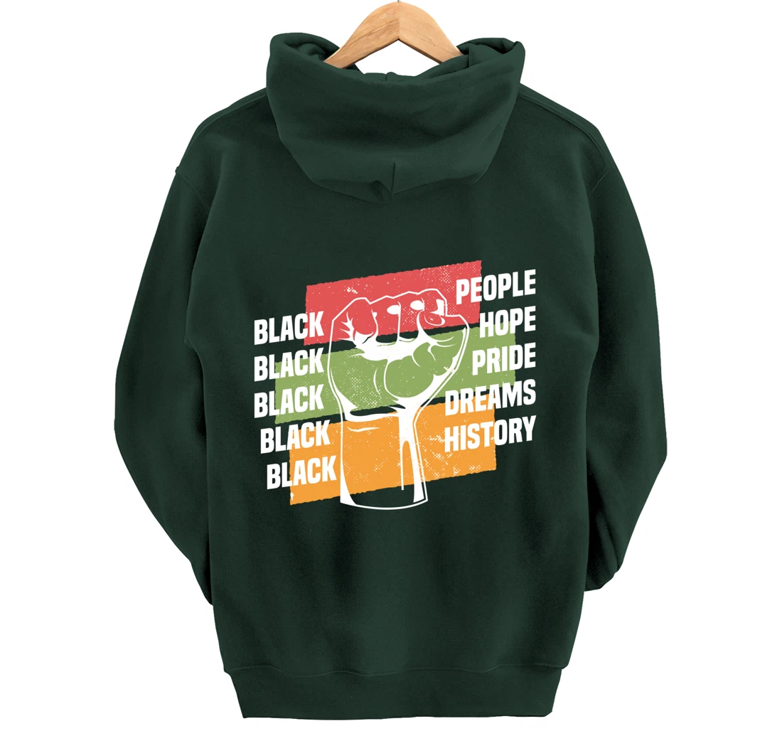 Black People Hope Pride Dreams History Black Pullover Hoodie