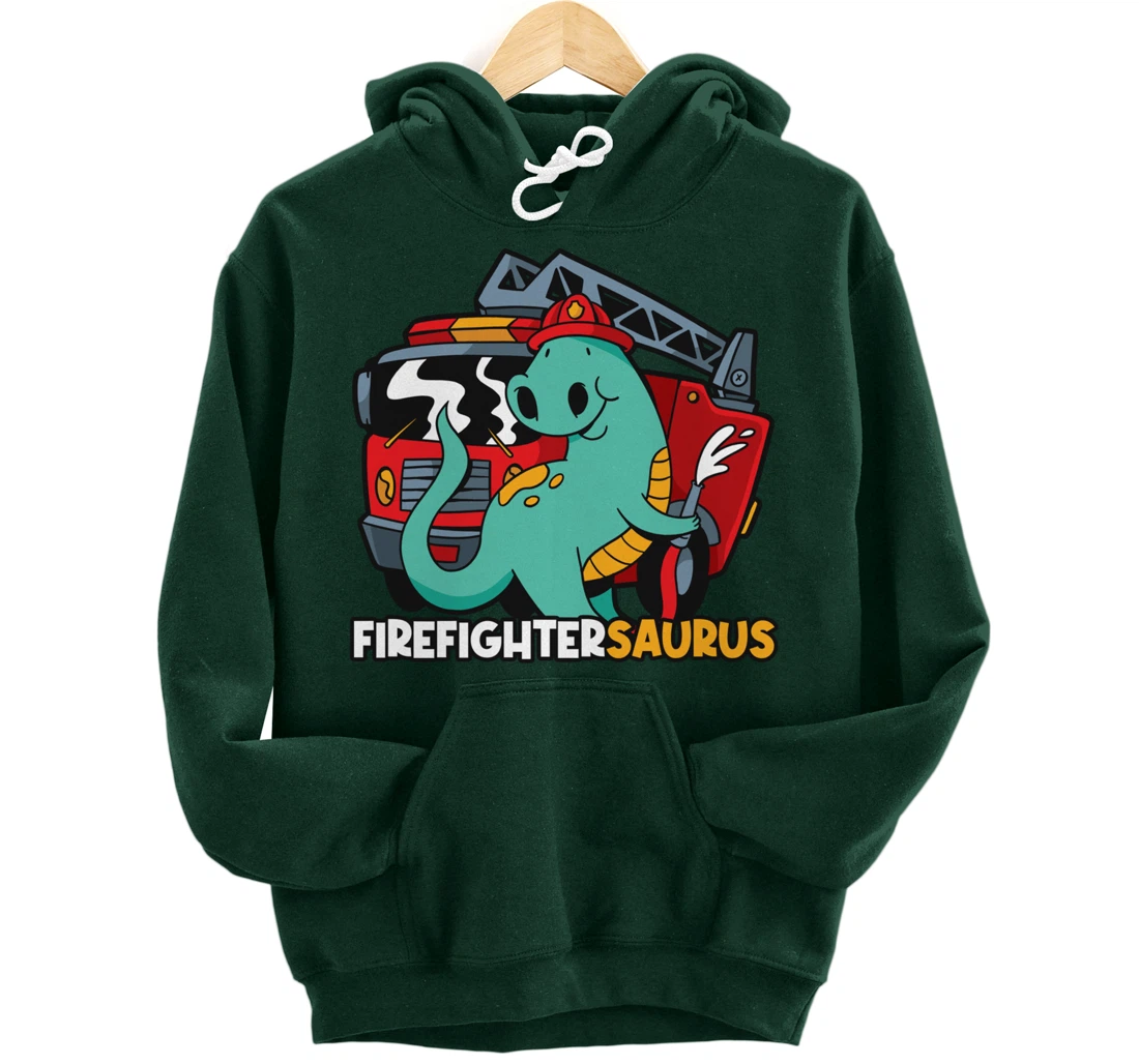 Firefightersaurus Dinosaur Firefighter Pullover Hoodie