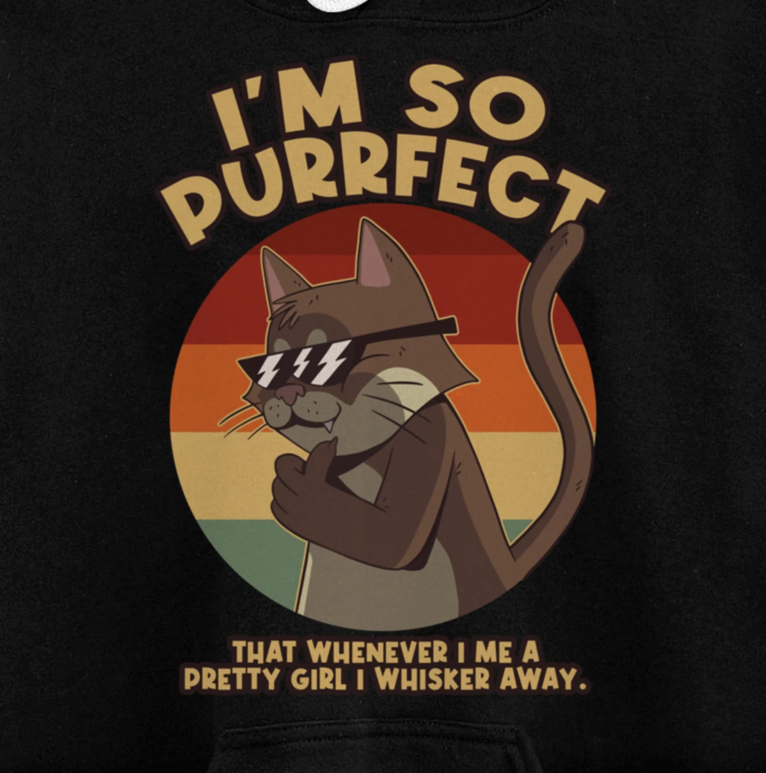 Im So Purrfect I Whisker Away Whiskers Pullover Hoodie