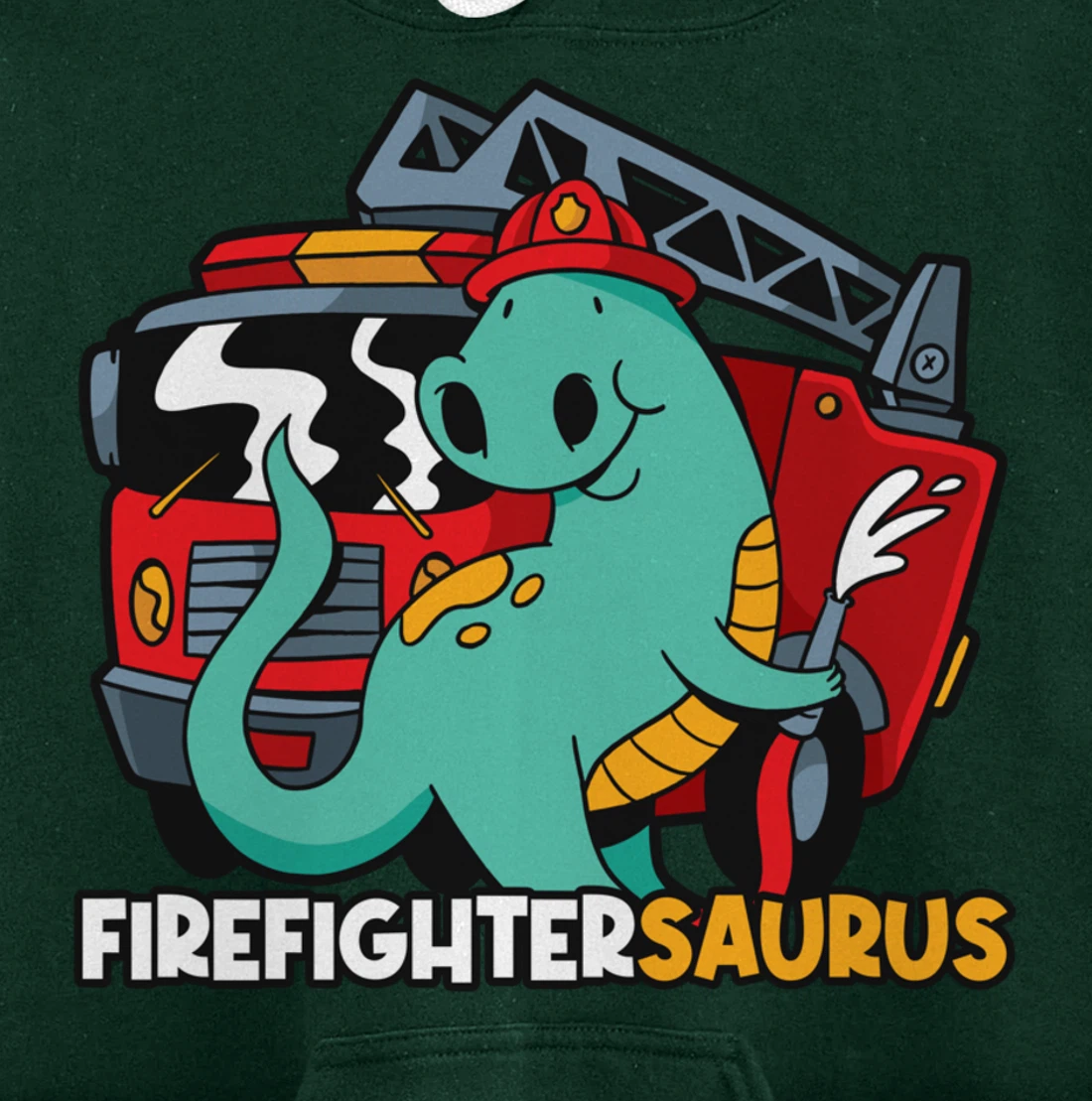 Firefightersaurus Dinosaur Firefighter Pullover Hoodie