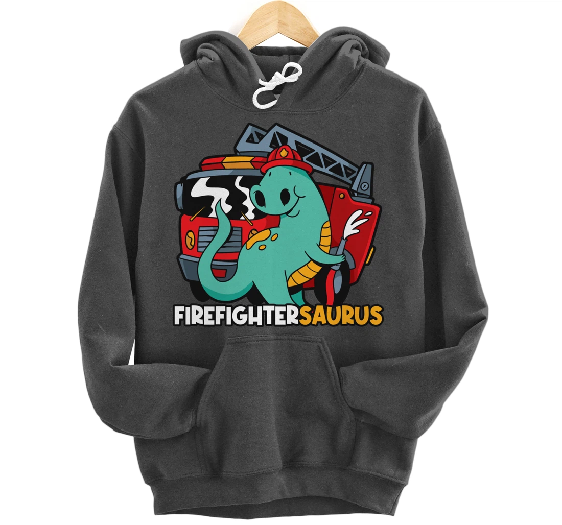 Firefightersaurus Dinosaur Firefighter Pullover Hoodie