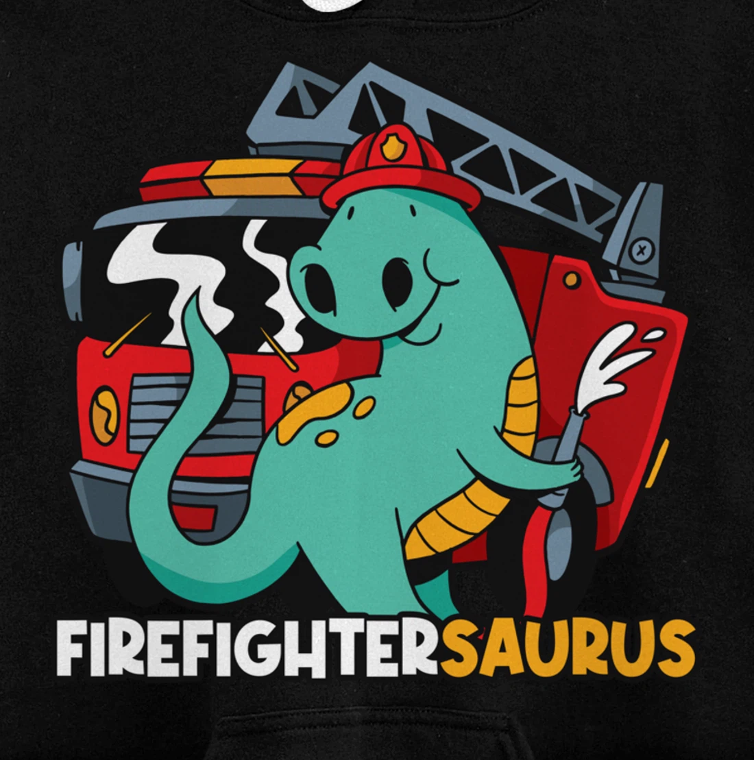 Firefightersaurus Dinosaur Firefighter Pullover Hoodie