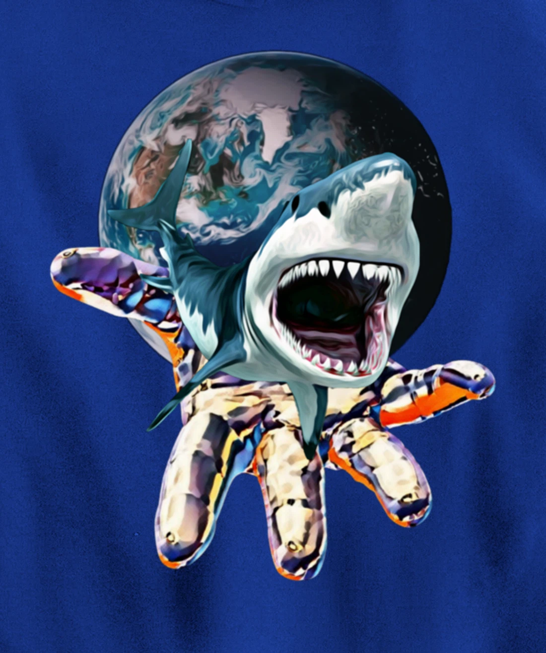 Great White Shark colorful Sharks Predator Shark Pullover Hoodie