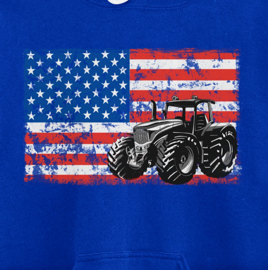 Farm Tractors USA Flag Patriotic Farming Gift Pullover Hoodie