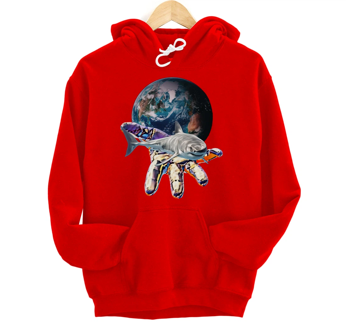 Great White Shark Motif colorful Sharks Predator Shark Pullover Hoodie